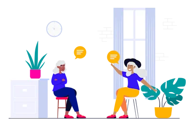 Personas conversando en un ambiente amigable